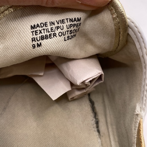 Michael Michael Kors Gold Libby Logo Jacquard Collapsible Heel Sneaker Women’s 9 - Picture 7 of 8